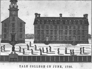 “Yale College and the College Chapel, in 1786,” campus views (Bowen)